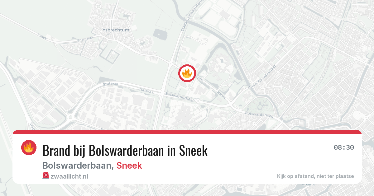 Brand bij Bolswarderbaan in Sneek — 9 jul 2026
