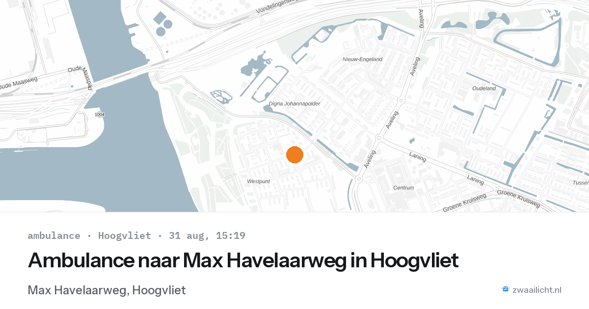 Ambulance naar Max Havelaarweg in Hoogvliet — 31 aug 2026