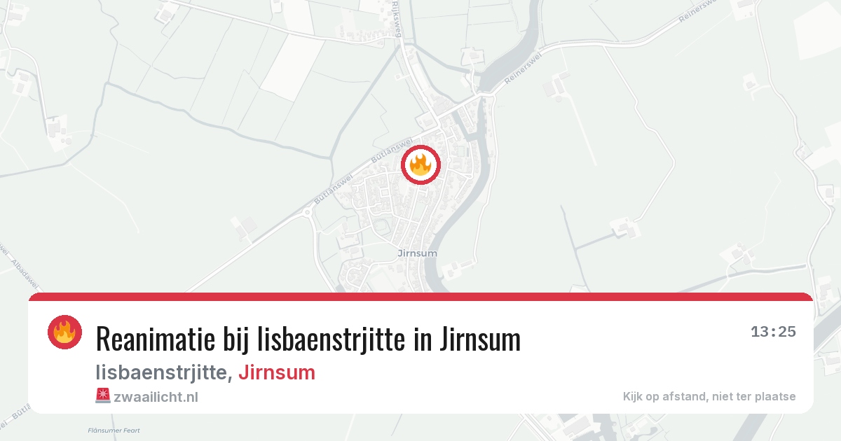 Reanimatie bij Iisbaenstrjitte in Jirnsum — 1 apr 2026