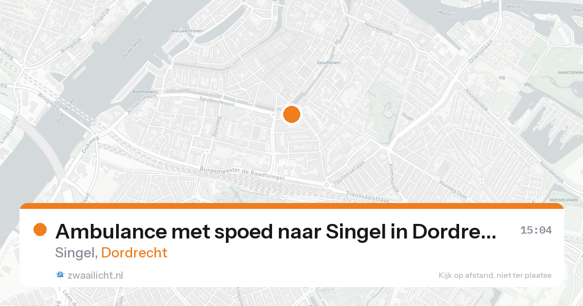 Ambulance met spoed naar Singel in Dordrecht — 23 aug 2026