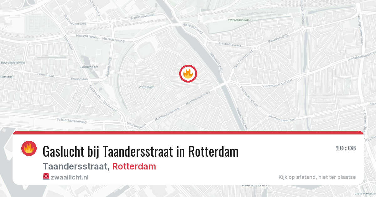 Gaslucht bij Taandersstraat in Rotterdam — 24 mei 2026