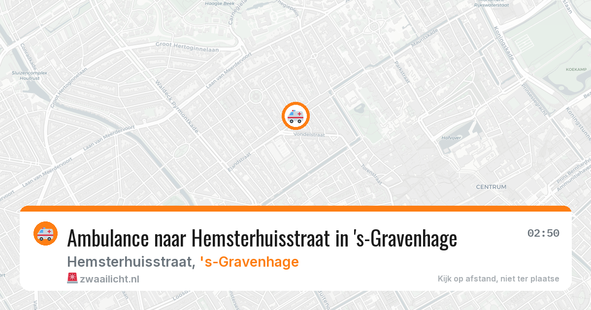 Ambulance naar Hemsterhuisstraat in 's-Gravenhage — 13 aug 2026