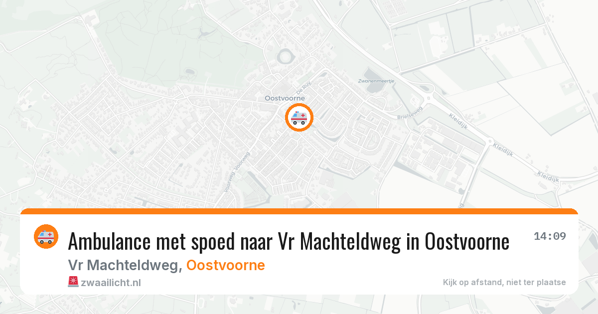 Ambulance met spoed naar Vr Machteldweg in Oostvoorne — 9 jul 2026