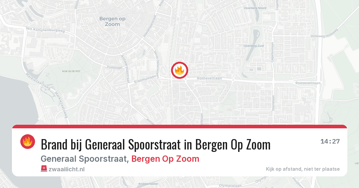 Brand bij Generaal Spoorstraat in Bergen Op Zoom — 26 mei 2026