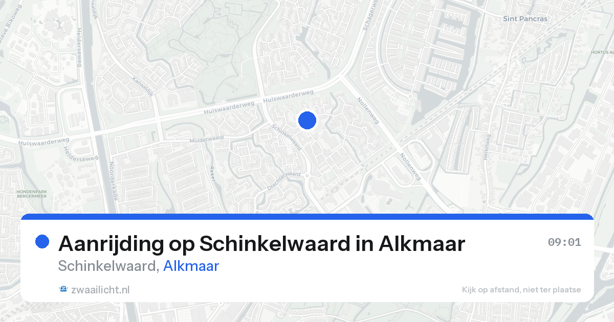 Aanrijding op Schinkelwaard in Alkmaar — 26 aug 2026