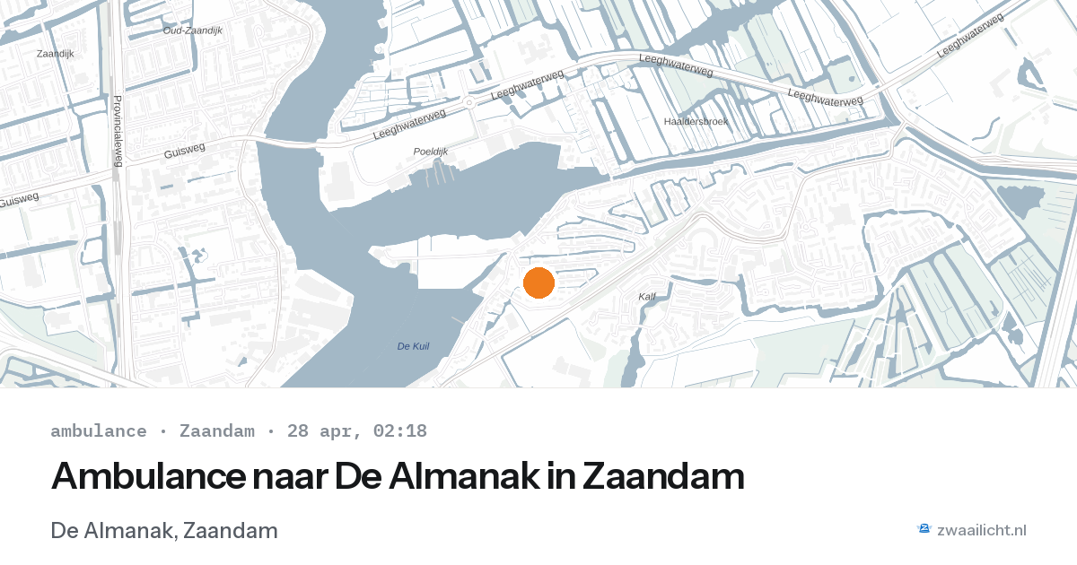 Ambulance naar De Almanak in Zaandam — 28 apr 2026