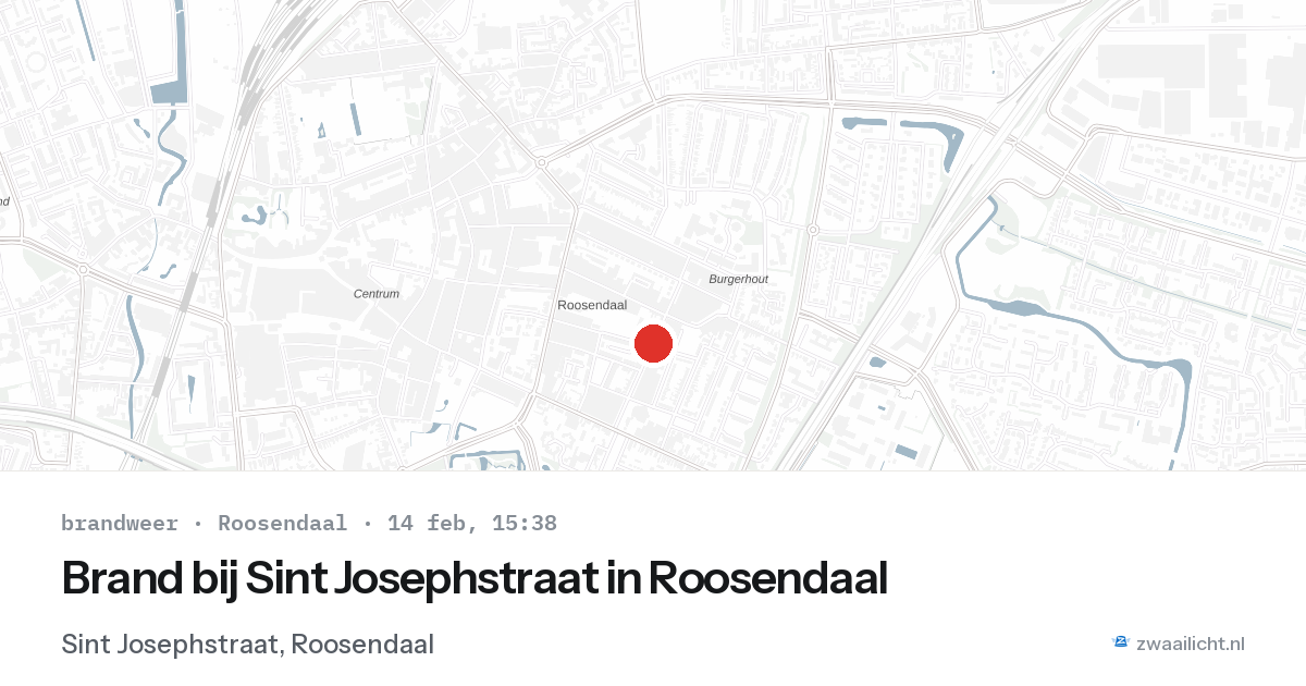 Brand bij Sint Josephstraat in Roosendaal — 14 feb 2026