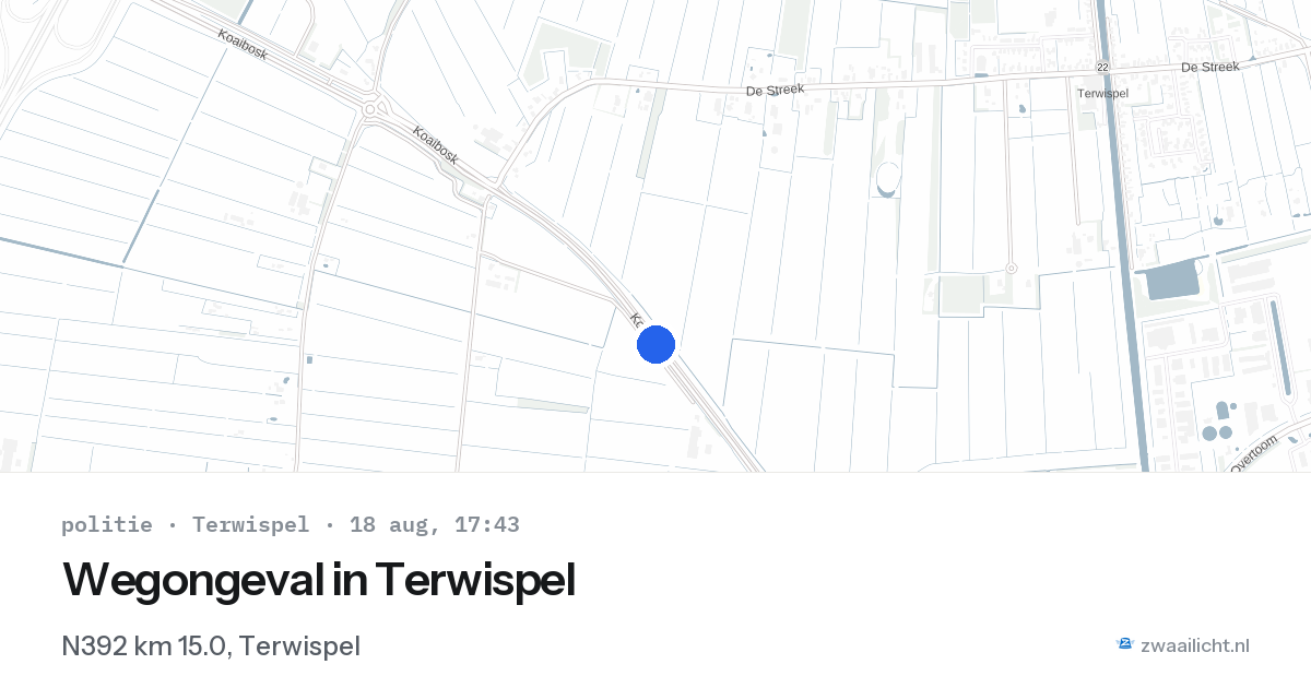 Wegongeval in Terwispel — 18 aug 2026