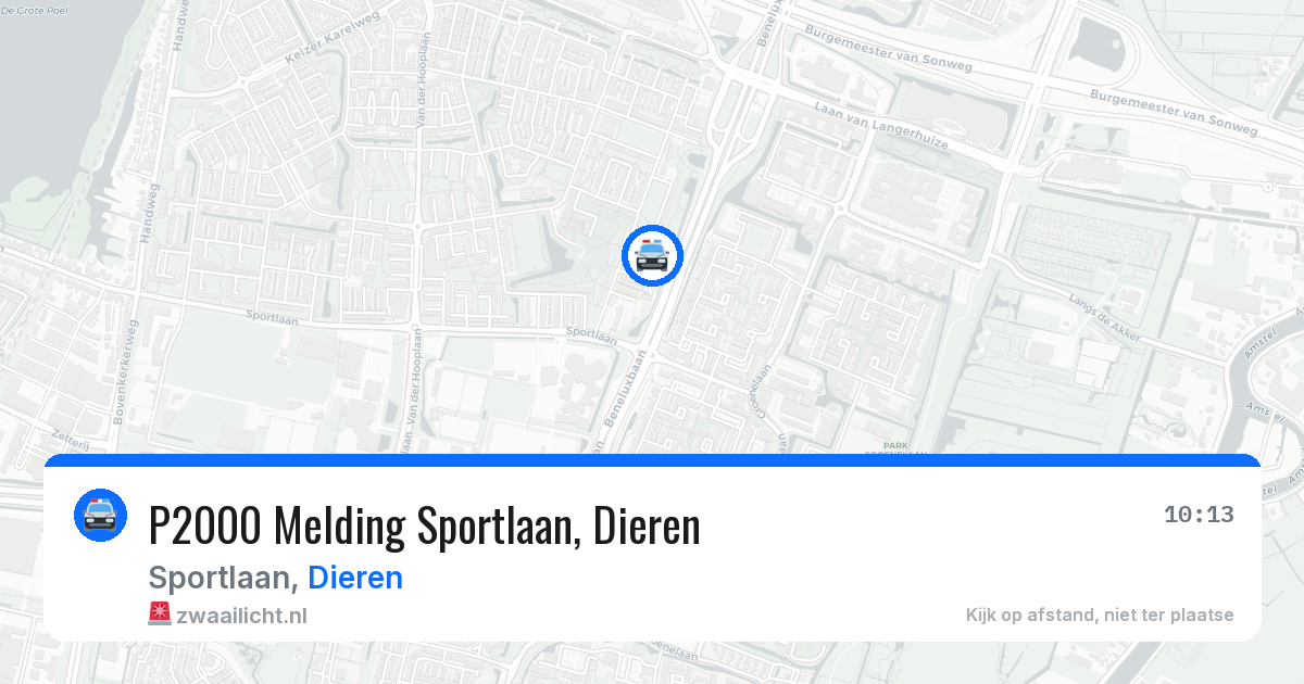 P2000 Melding Sportlaan, Dieren — 16 jul 2026