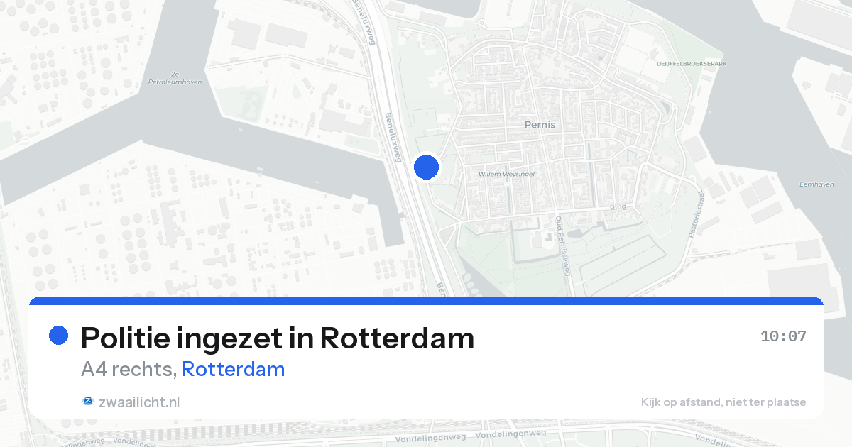 Politie ingezet in Rotterdam — 21 aug 2026 | 🚨 Zwaailicht.nl