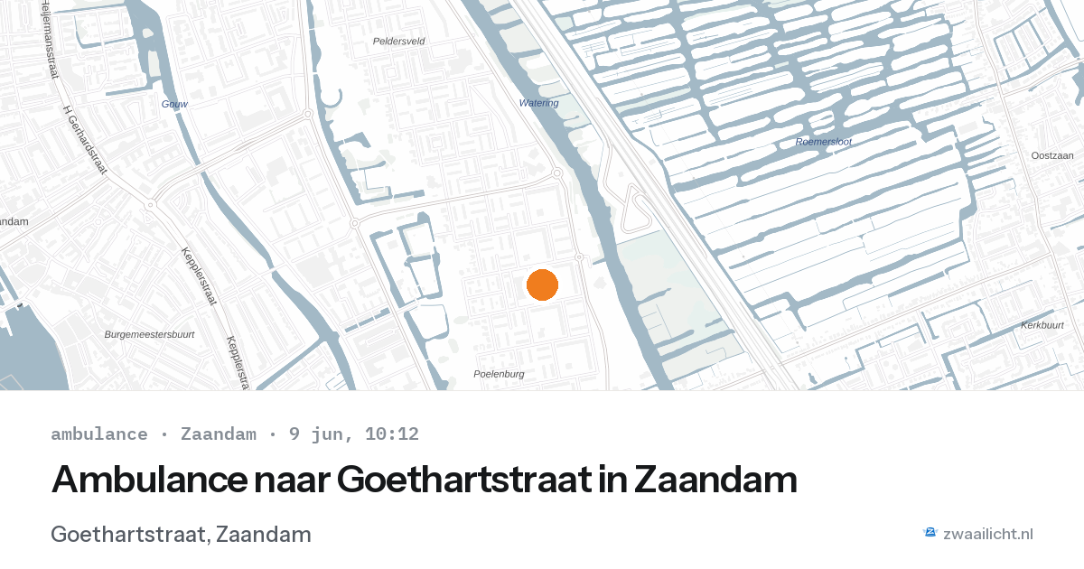 Ambulance naar Goethartstraat in Zaandam — 9 jun 2026