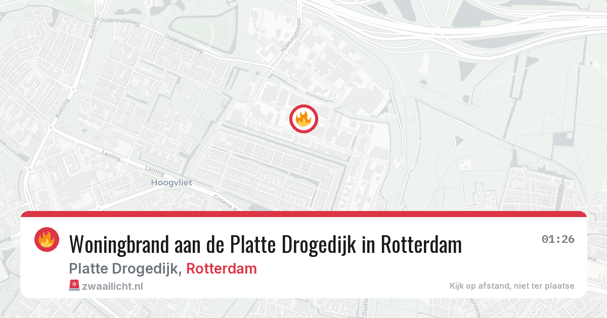 Woningbrand aan de Platte Drogedijk in Rotterdam — 7 jul 2026