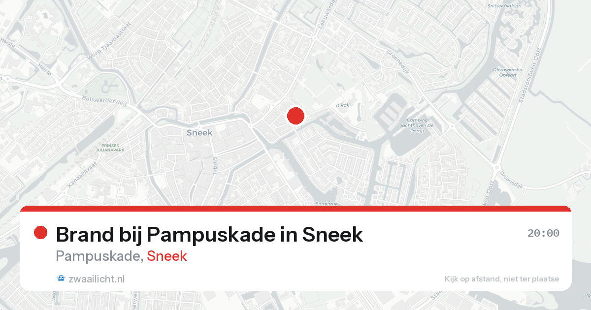 Brand bij Pampuskade in Sneek — 17 aug 2026