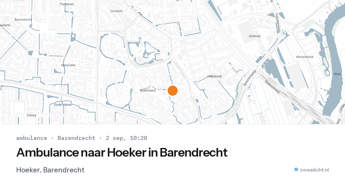 Ambulance naar Hoeker in Barendrecht — 2 sep 2026
