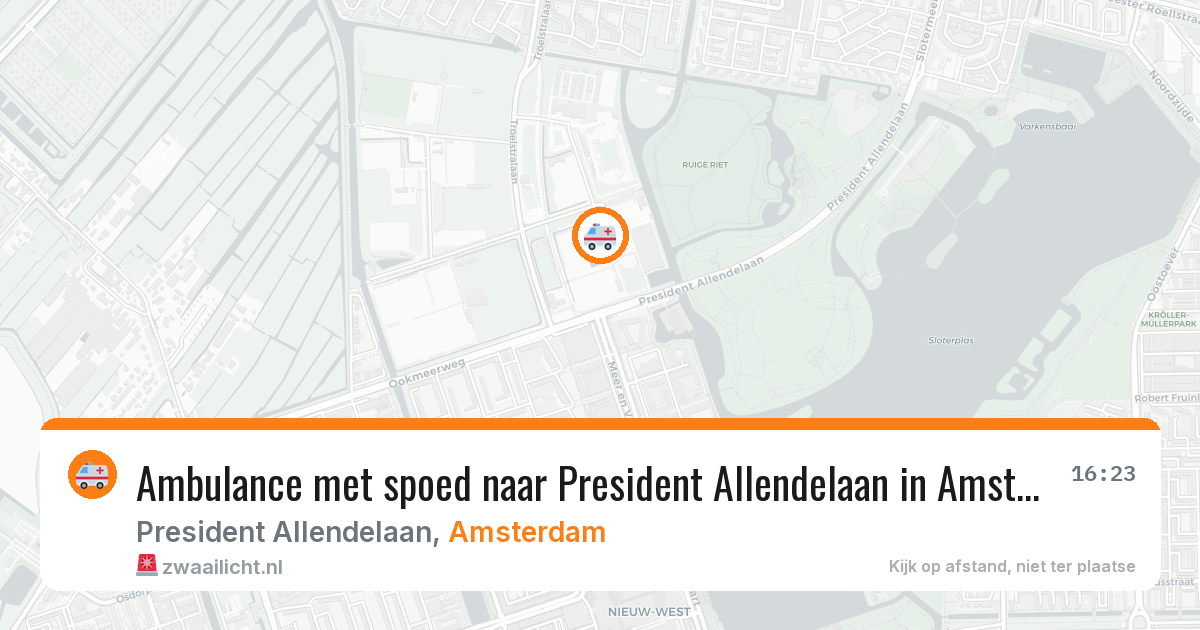 Ambulance met spoed naar President Allendelaan in Amsterdam — 23 mei 2026