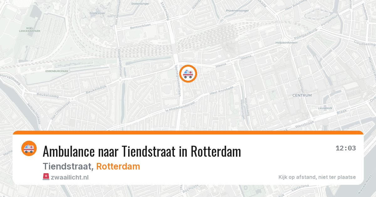 Ambulance naar Tiendstraat in Rotterdam — 29 jan 2026