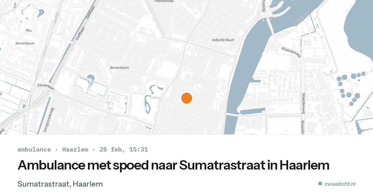 Ambulance met spoed naar Sumatrastraat in Haarlem — 28 feb 2026