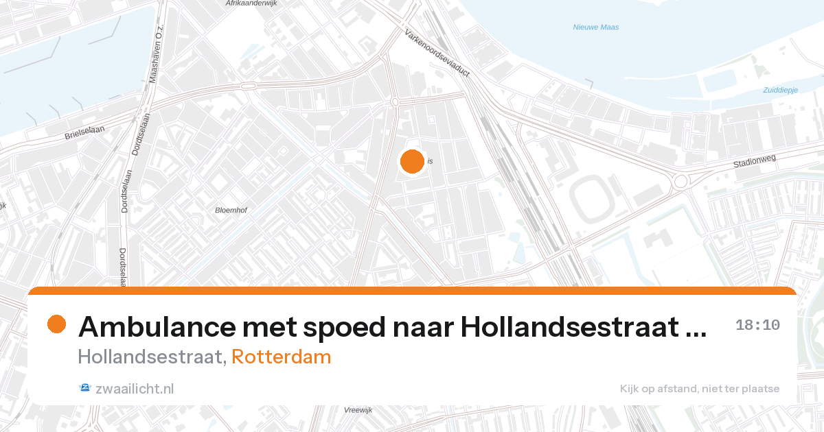 Ambulance met spoed naar Hollandsestraat in Rotterdam — 27 aug 2026