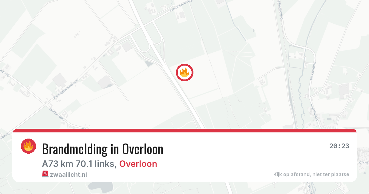 Brandmelding in Overloon — 13 aug 2026
