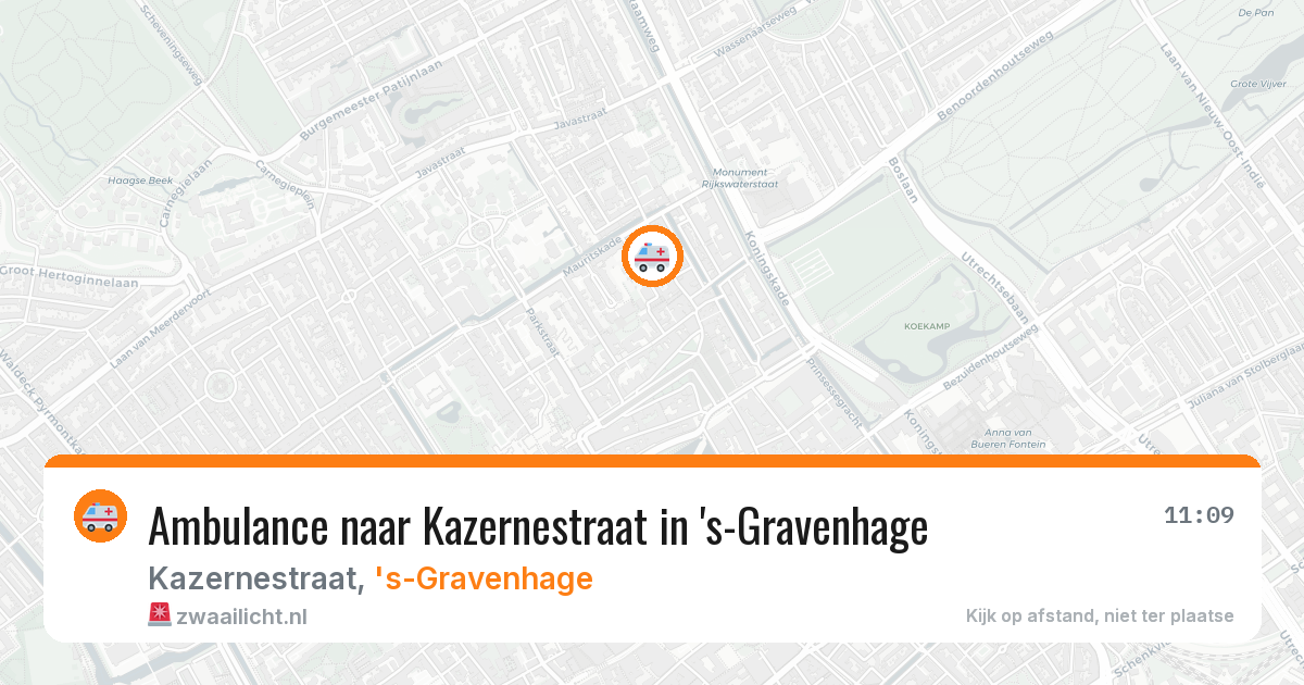 Ambulance naar Kazernestraat in 's-Gravenhage — 6 aug 2026