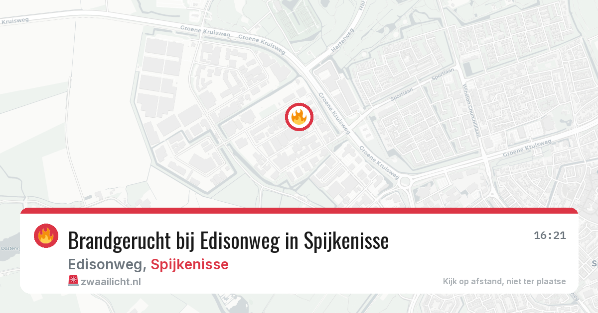 Brandgerucht bij Edisonweg in Spijkenisse — 25 jun 2026