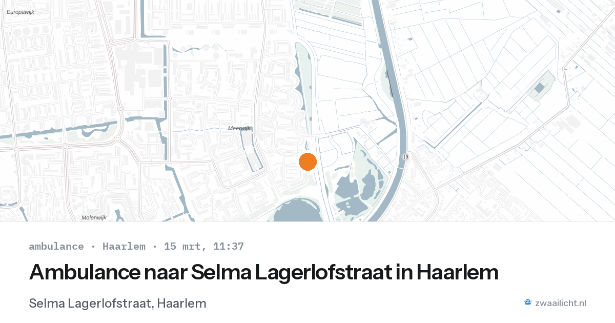 Ambulance naar Selma Lagerlofstraat in Haarlem — 15 mrt 2026