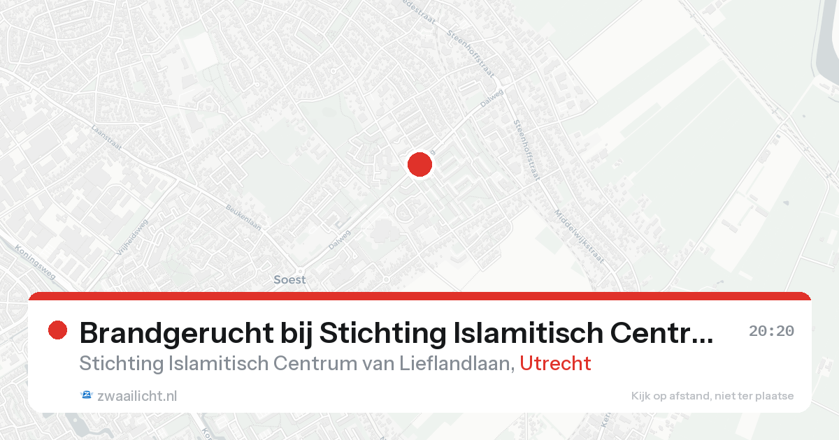 Brandgerucht bij Stichting Islamitisch Centrum van Lieflandlaan in Utrecht — 7 feb 2026