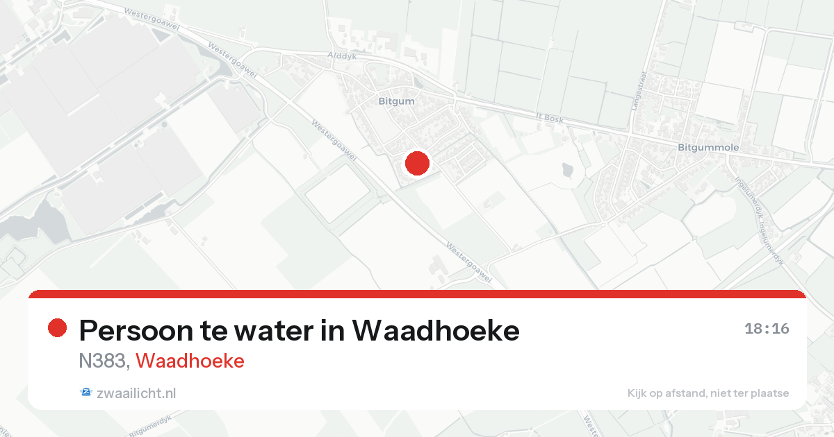 Persoon te water in Waadhoeke — 15 aug 2026