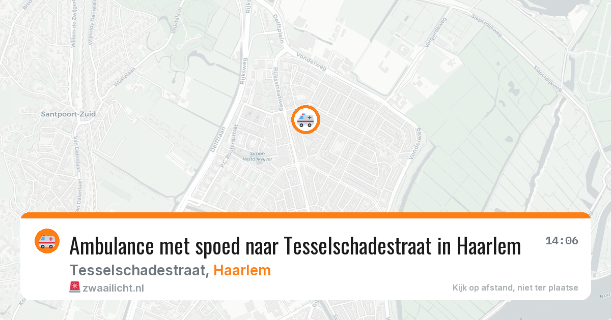 Ambulance met spoed naar Tesselschadestraat in Haarlem — 26 apr 2026
