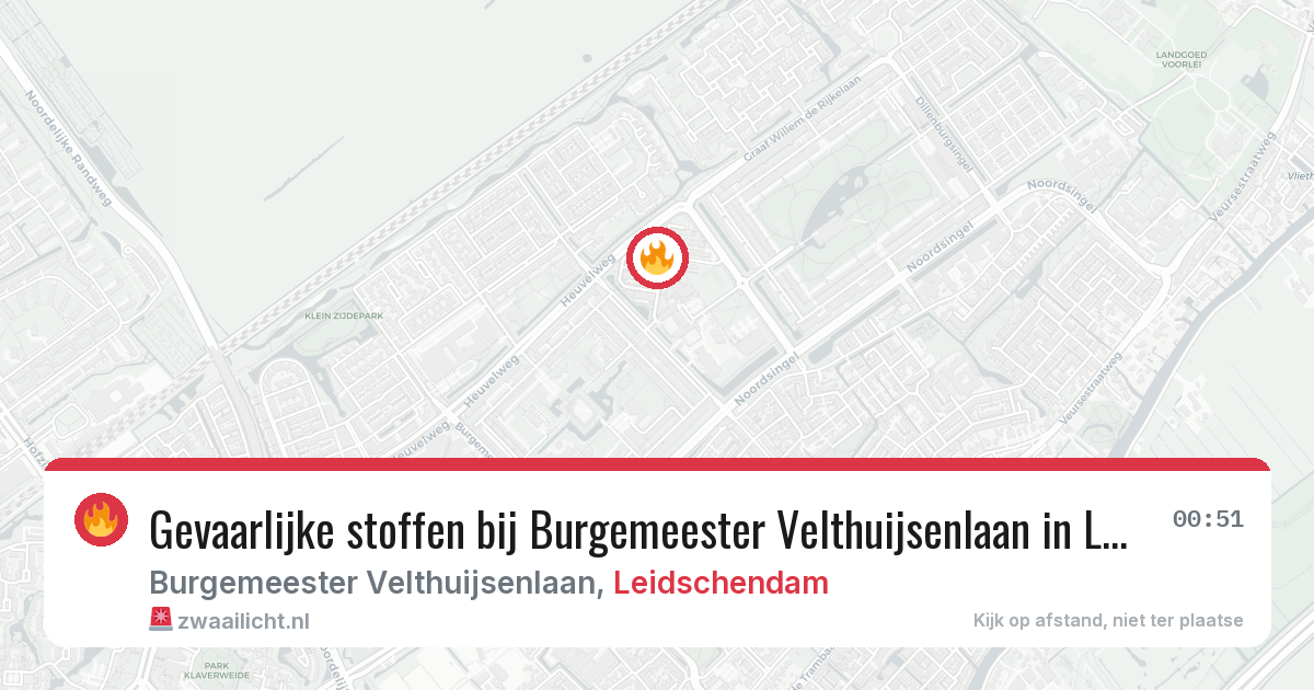 Gevaarlijke stoffen bij Burgemeester Velthuijsenlaan in Leidschendam — 14 jun 2026