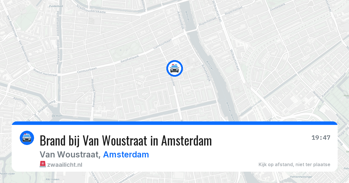 Brand bij Van Woustraat in Amsterdam — 13 mei 2026