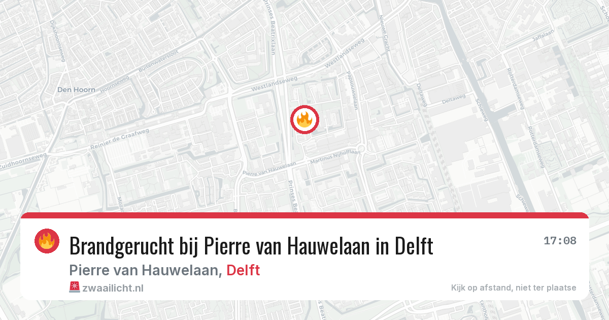 Brandgerucht bij Pierre van Hauwelaan in Delft — 7 apr 2026