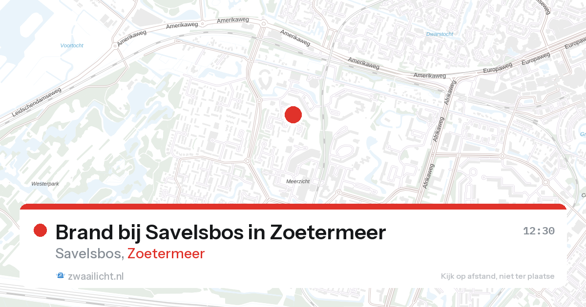 Brand bij Savelsbos in Zoetermeer — 28 aug 2026