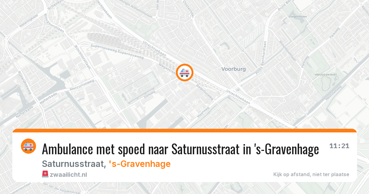 Ambulance met spoed naar Saturnusstraat in 's-Gravenhage — 26 mei 2026