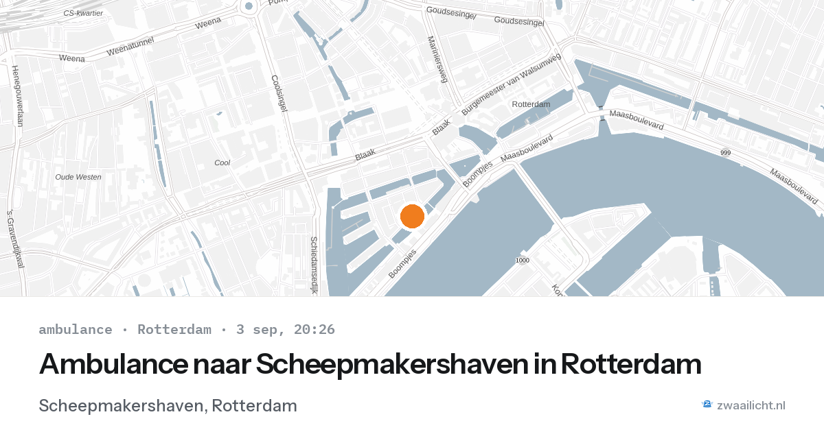 Ambulance naar Scheepmakershaven in Rotterdam — 3 sep 2026
