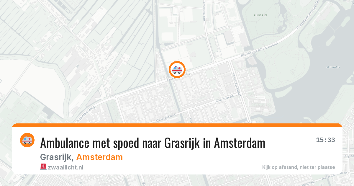 Ambulance met spoed naar Grasrijk in Amsterdam — 27 mei 2026