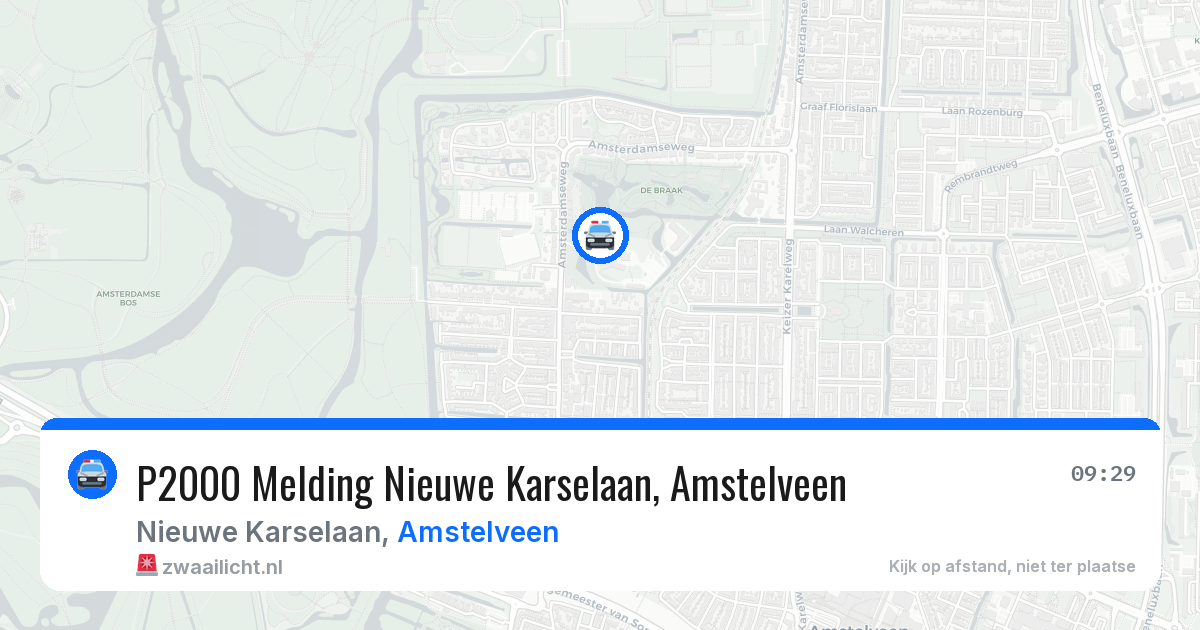 P2000 Melding Nieuwe Karselaan, Amstelveen — 21 jun 2026