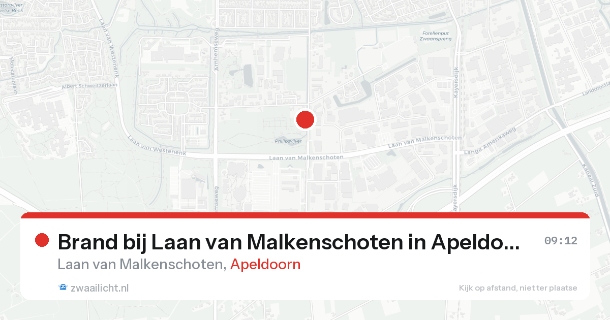 Brand bij Laan van Malkenschoten in Apeldoorn — 20 aug 2026