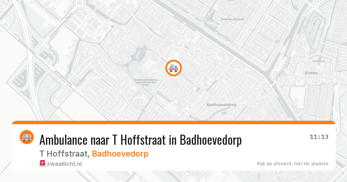 Ambulance naar T Hoffstraat in Badhoevedorp — 28 jul 2026