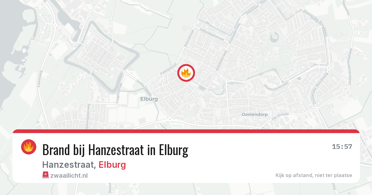 Brand bij Hanzestraat in Elburg — 1 aug 2026