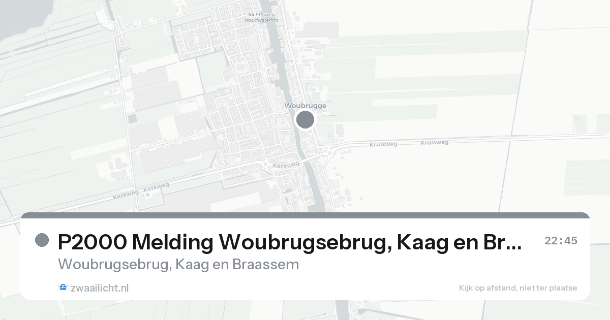 P2000 Melding Woubrugsebrug, Kaag en Braassem — 21 aug 2026