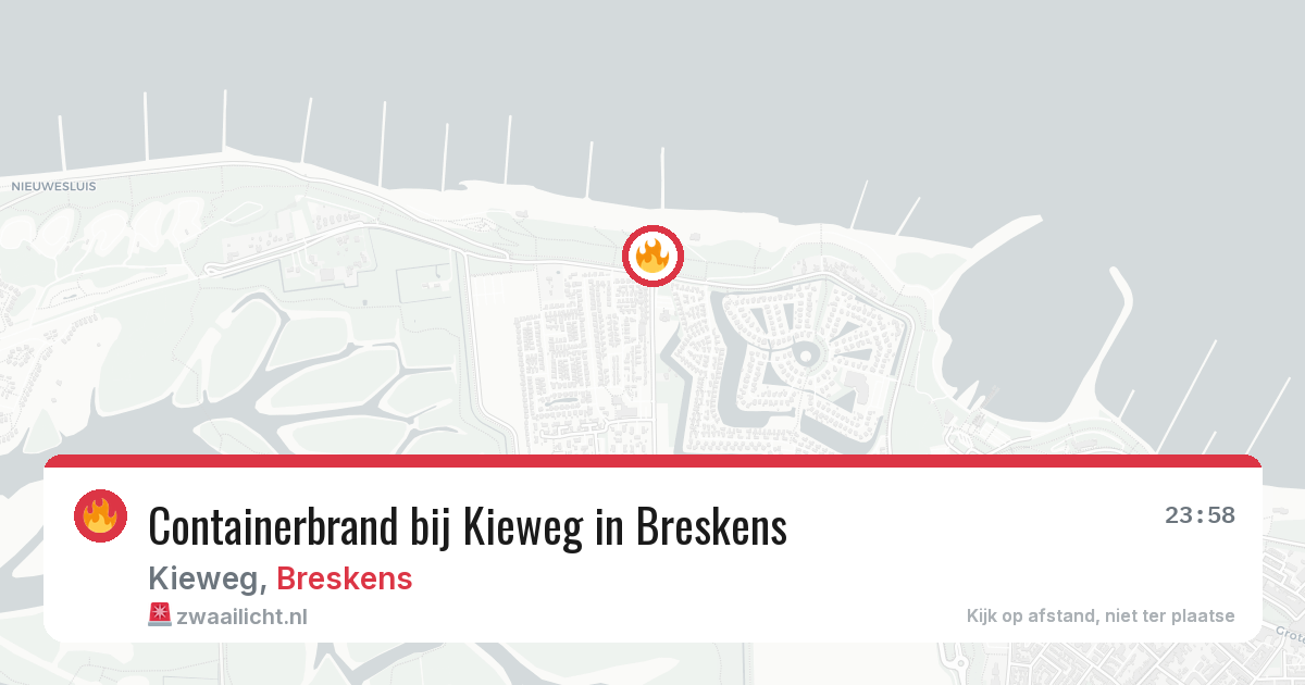 Containerbrand bij Kieweg in Breskens — 23 jul 2026