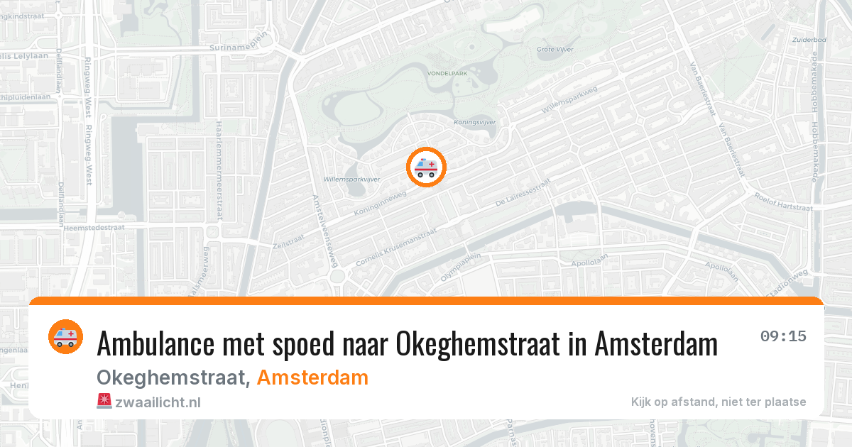 Ambulance met spoed naar Okeghemstraat in Amsterdam — 27 jun 2026