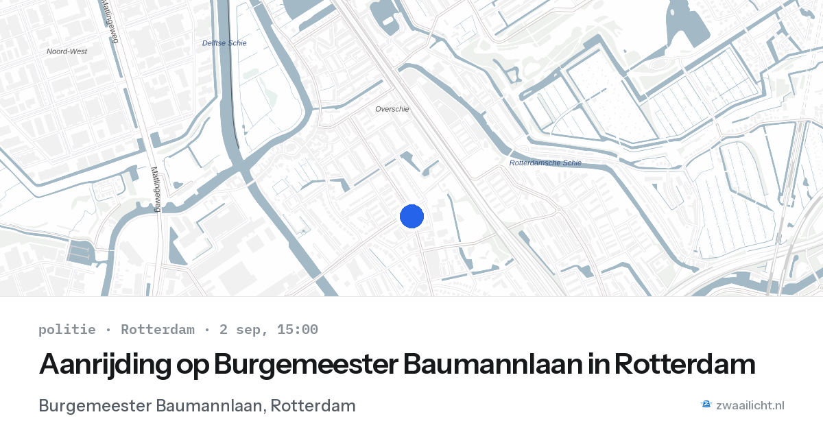 Aanrijding op Burgemeester Baumannlaan in Rotterdam — 2 sep 2026