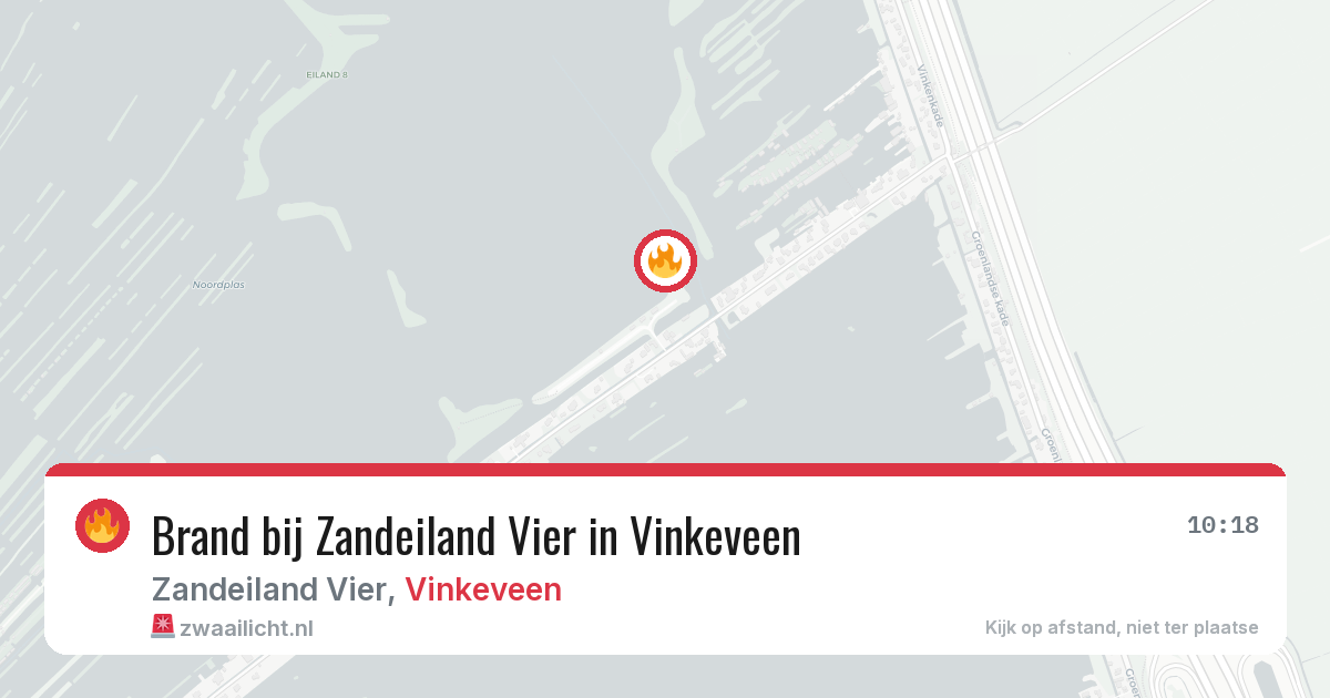 Brand bij Zandeiland Vier in Vinkeveen — 22 mrt 2026