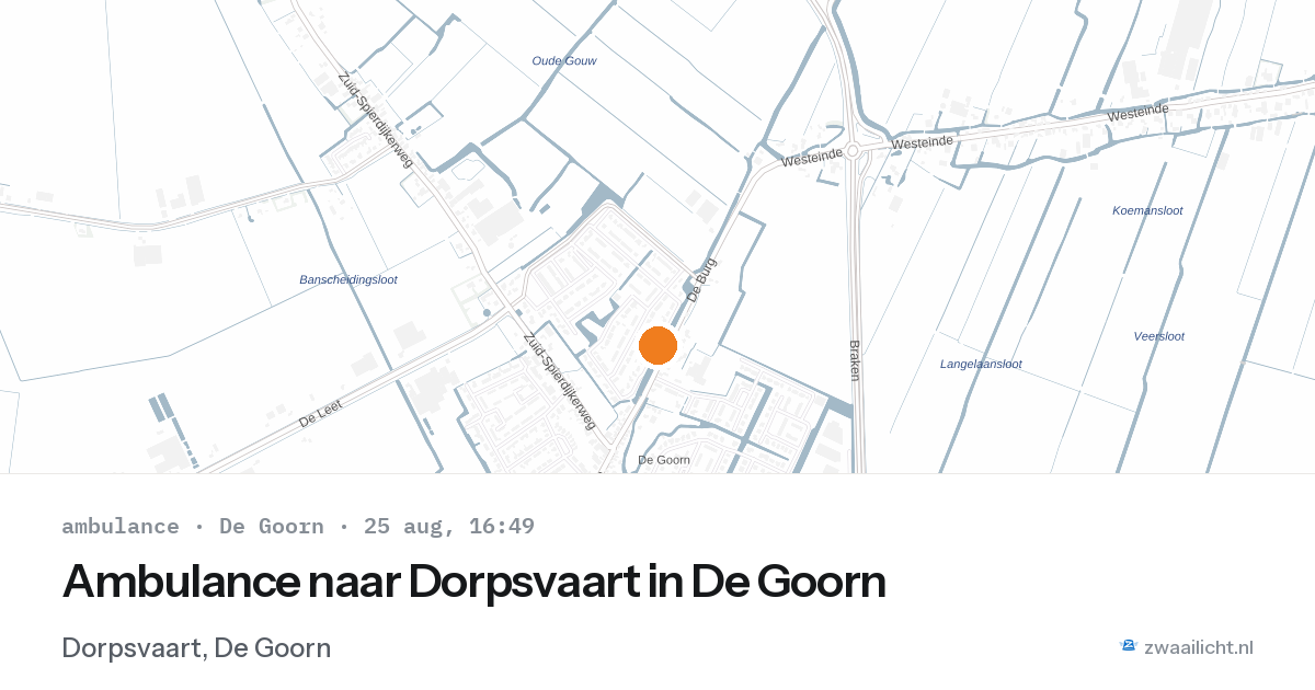 Ambulance naar Dorpsvaart in De Goorn — 25 aug 2026