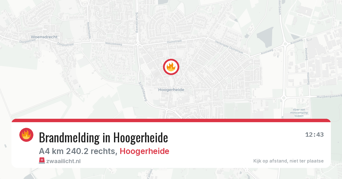 Brandmelding in Hoogerheide — 29 jul 2026