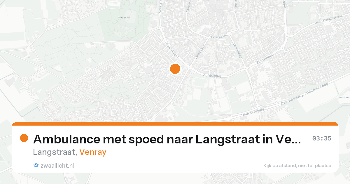 Ambulance met spoed naar Langstraat in Venray — 14 aug 2026