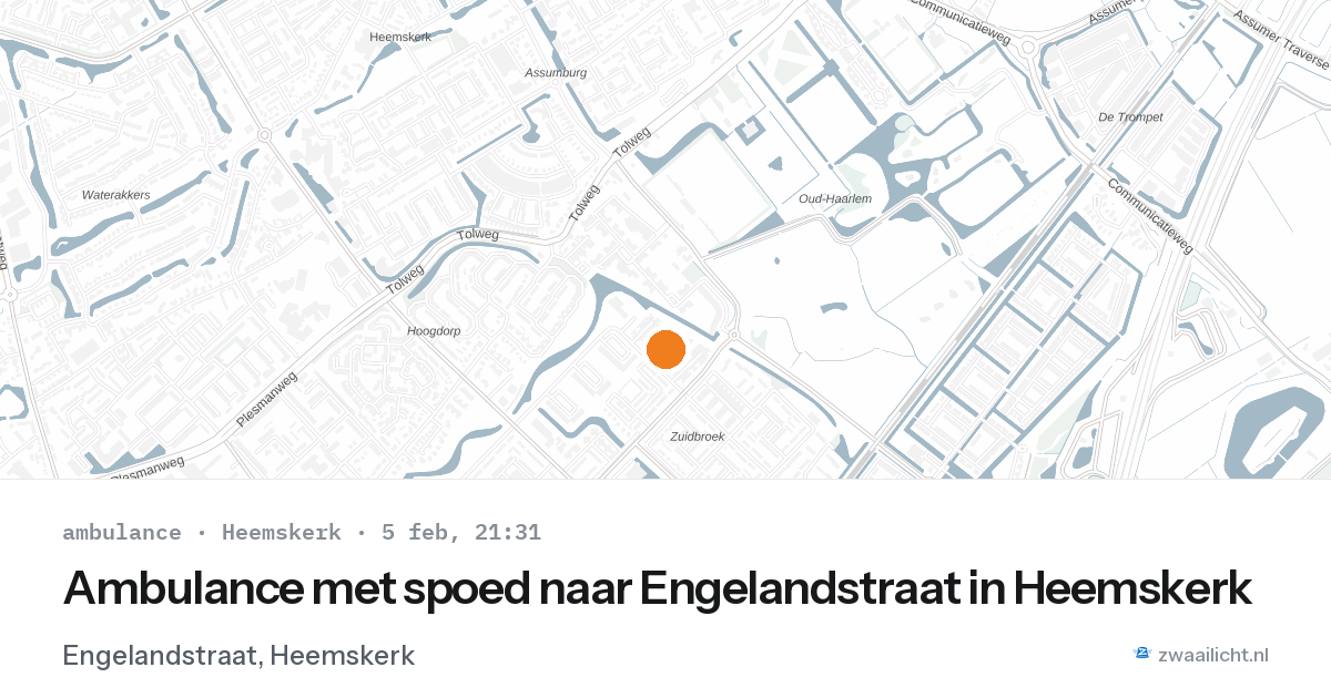 Ambulance met spoed naar Engelandstraat in Heemskerk — 5 feb 2026