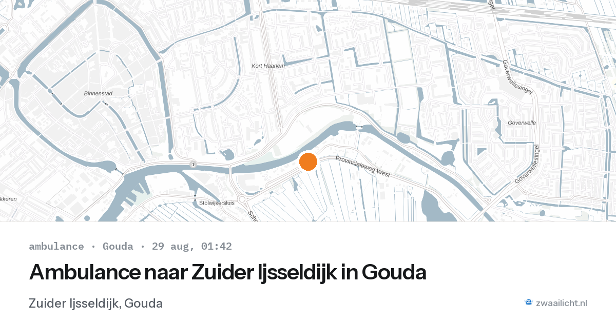 Ambulance naar Zuider Ijsseldijk in Gouda — 28 aug 2026
